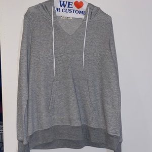 cute grey workout type hoodie